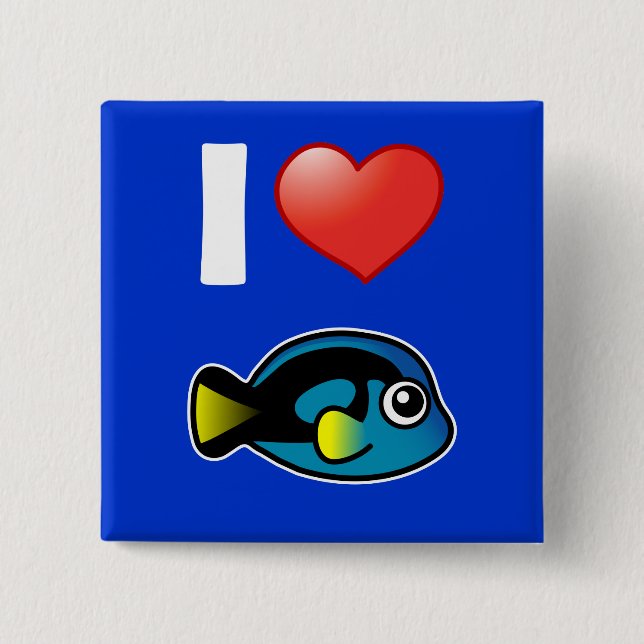 Macaron Carré 5 Cm J'adore Blue Tang (Devant)
