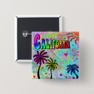 Macaron Carré 5 Cm J'ADORE Californie Vivid Romance Bouton