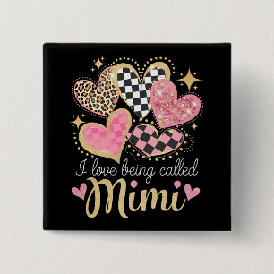 Macaron Carré 5 Cm J'adore être appelé Mimi Grand-mère Fête des mères