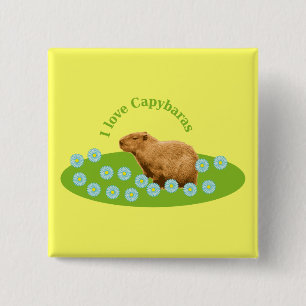 Macaron Carré 5 Cm J'adore les Capybaras
