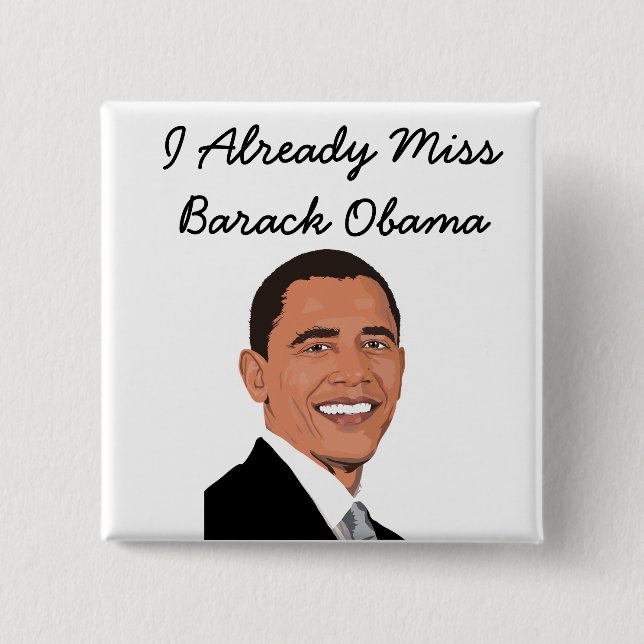 Macaron Carré 5 Cm J'ai déjà Mlle Barack Obama Button (Devant)