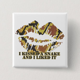 Macaron Carré 5 Cm J'ai embrassé un serpent Brown et l'impression or