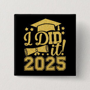 Macaron Carré 5 Cm J'ai Réussi 2025 Diplômé Promotion 2025