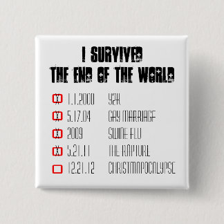 Macaron Carré 5 Cm J'ai survécu au bouton d'enchantement