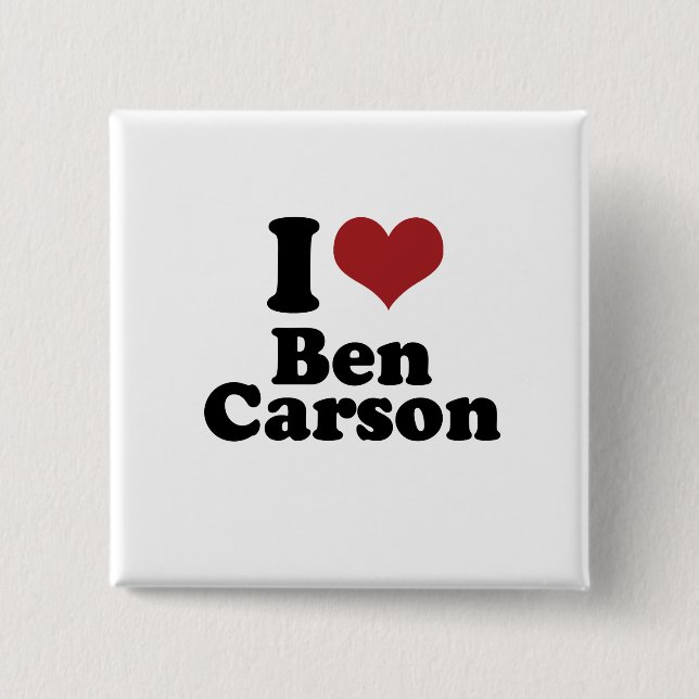 Macaron Carré 5 Cm J'aime Ben Carson pour le président (Devant)