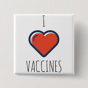 Macaron Carré 5 Cm J'aime des vaccins