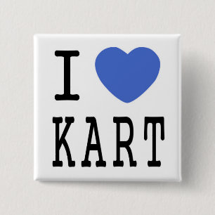 Macaron Carré 5 Cm J'aime le bouton de KART