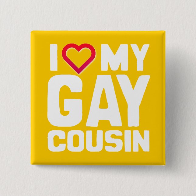 Macaron Carré 5 Cm J'AIME MON GAY COUSIN - -.png (Devant)