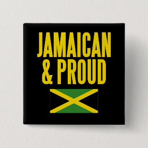 Macaron Carré 5 Cm Jamaican & Proud Jamaica Flag