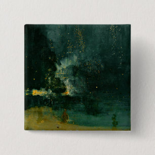 Macaron Carré 5 Cm James Whistler - Nocturne en noir et or