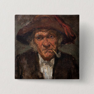Macaron Carré 5 Cm James Whistler - Un homme fume un tuyau