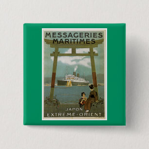 Macaron Carré 5 Cm Japon Messegeries "Extrême-Orient" Maritimes