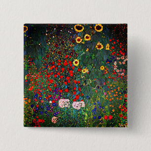 Macaron Carré 5 Cm Jardin aux fleurs Gustav Klimt