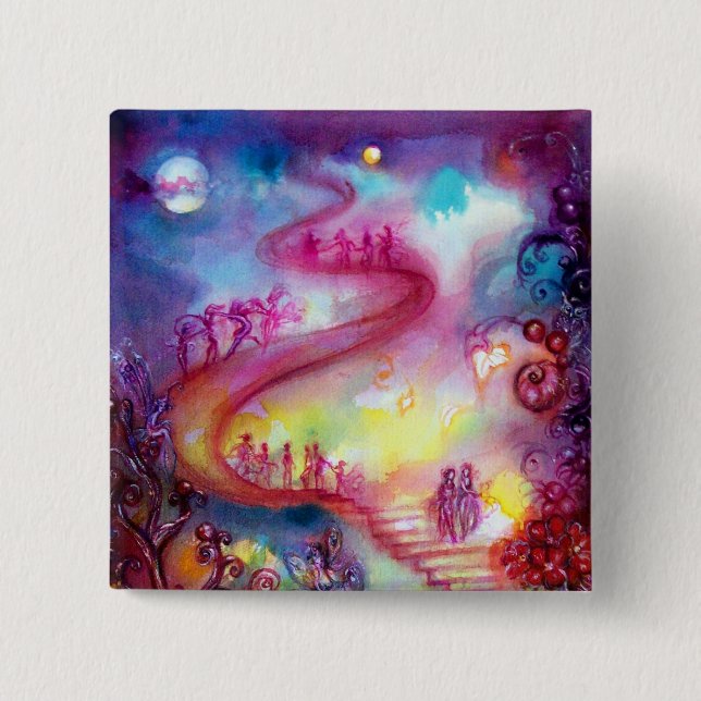 MACARON CARRÉ 5 CM JARDIN DES OMBRES PERDUES - ESCALIERS MYSTIQUES (Devant)