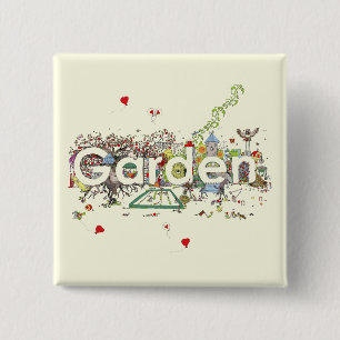 Macaron Carré 5 Cm Jardin Word Art Humour Drôle Jardin Typographie