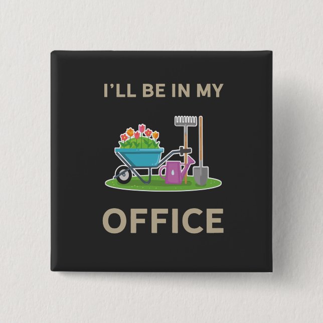 Macaron Carré 5 Cm Jardinage (Devant)