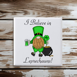 Macaron Carré 5 Cm Je crois aux Leprechauns !
