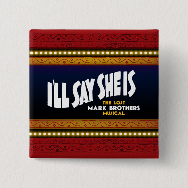 Macaron Carré 5 Cm Je dirai qu'elle est bouton carré (Devant)