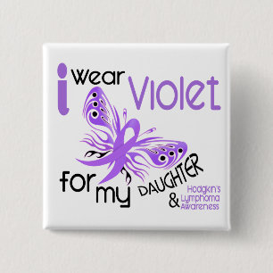 Macaron Carré 5 Cm Je porte la violette pour la lymphogranulomatose