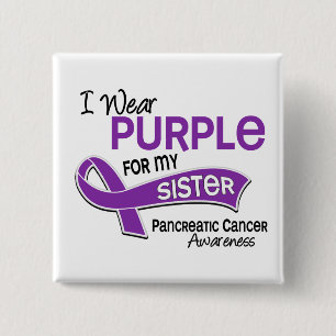 Macaron Carré 5 Cm Je porte le Cancer pancréatique de soeur du