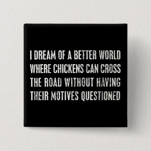 Macaron Carré 5 Cm Je rêve d'un meilleur monde…