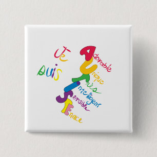 Macaron Carré 5 Cm Je Suis Autiste