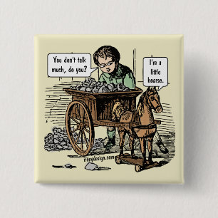 Macaron Carré 5 Cm Je suis rauque ! Calembour de cheval