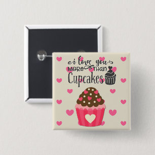 Macaron Carré 5 Cm Je T'Aime Plus Que Le Bouton Cupcakes