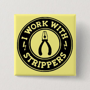 Macaron Carré 5 Cm Je travaille avec les Strippers #USAPatriotGraphic