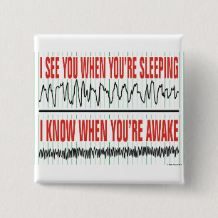 Macaron Carré 5 Cm Je vous vois quand vous dormez… Bouton