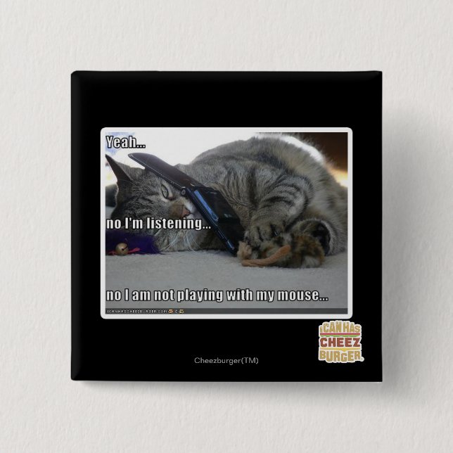 Macaron Carré 5 Cm J'écoute (Devant)