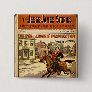 Macaron Carré 5 Cm Jesse James Outlaw Bank Robber Comic Book