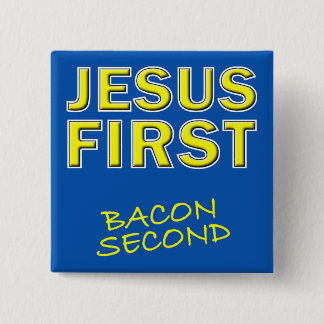 Macaron Carré 5 Cm Jésus chrétien d'abord bacon deuxième