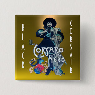 Macaron Carré 5 Cm JEU NOIR CORSAIR jaune foncé