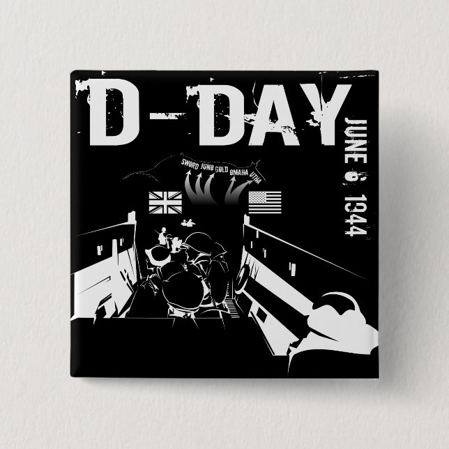 Macaron Carré 5 Cm JEUDI 6 juin 1944 (Devant)