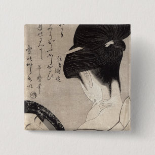 Macaron Carré 5 Cm Jeune femme appliquant le maquillage, c.1795-96