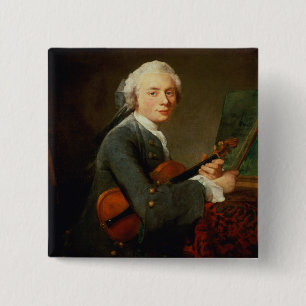 Macaron Carré 5 Cm Jeune homme avec un violon