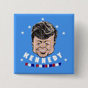 Macaron Carré 5 Cm JFK : Kennedy pour le président