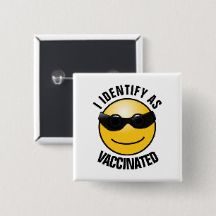 MACARON CARRÉ 5 CM J'IDENTIFIE COMME DES BOUTONS ANTIVACCIN VACCINÉS
