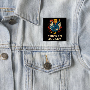 Macaron Carré 5 Cm Jockey de poulet Trump Mème amusant