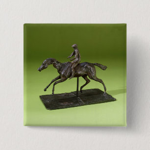 Macaron Carré 5 Cm Jockey sur un cheval (bronze)