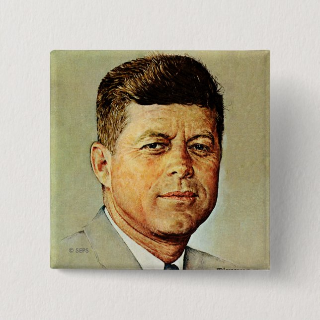 Macaron Carré 5 Cm John F. Kennedy DANS MEMORIAM 2 (Devant)