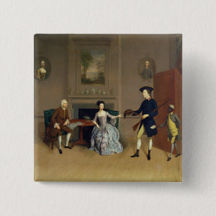 Macaron Carré 5 Cm John Orde, avec son épouse Anne, et son fils plus