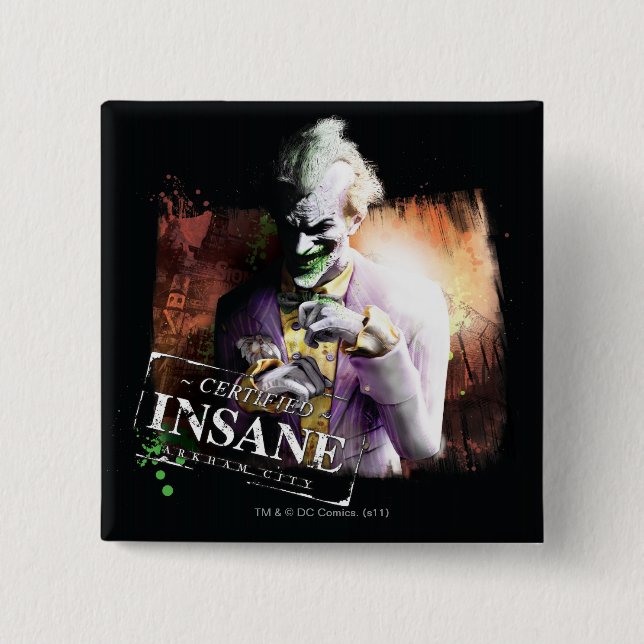 Macaron Carré 5 Cm Joker - Certified Insane (Devant)