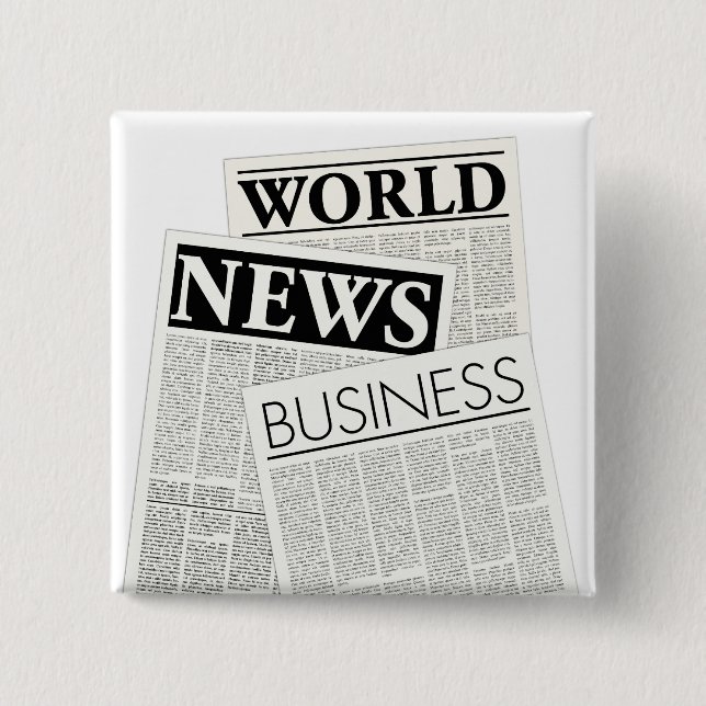 Macaron Carré 5 Cm Journaux (Devant)