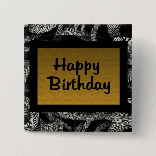 Macaron Carré 5 Cm Joyeux anniversaire