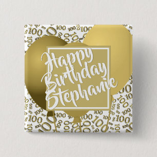 Macaron Carré 5 Cm Joyeux Anniversaire 100ème motif de nombres sarcel