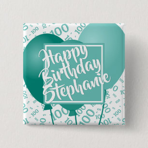 Macaron Carré 5 Cm Joyeux Anniversaire 100ème motif numérique sarcell