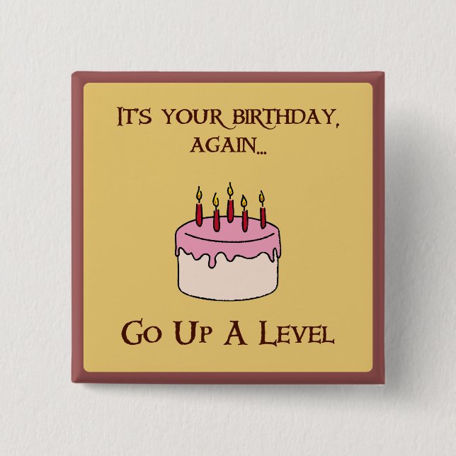 Macaron Carré 5 Cm Joyeux anniversaire de Munchkin ! (Devant)