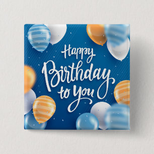 Macaron Carré 5 Cm Joyeux anniversaire pour vous
